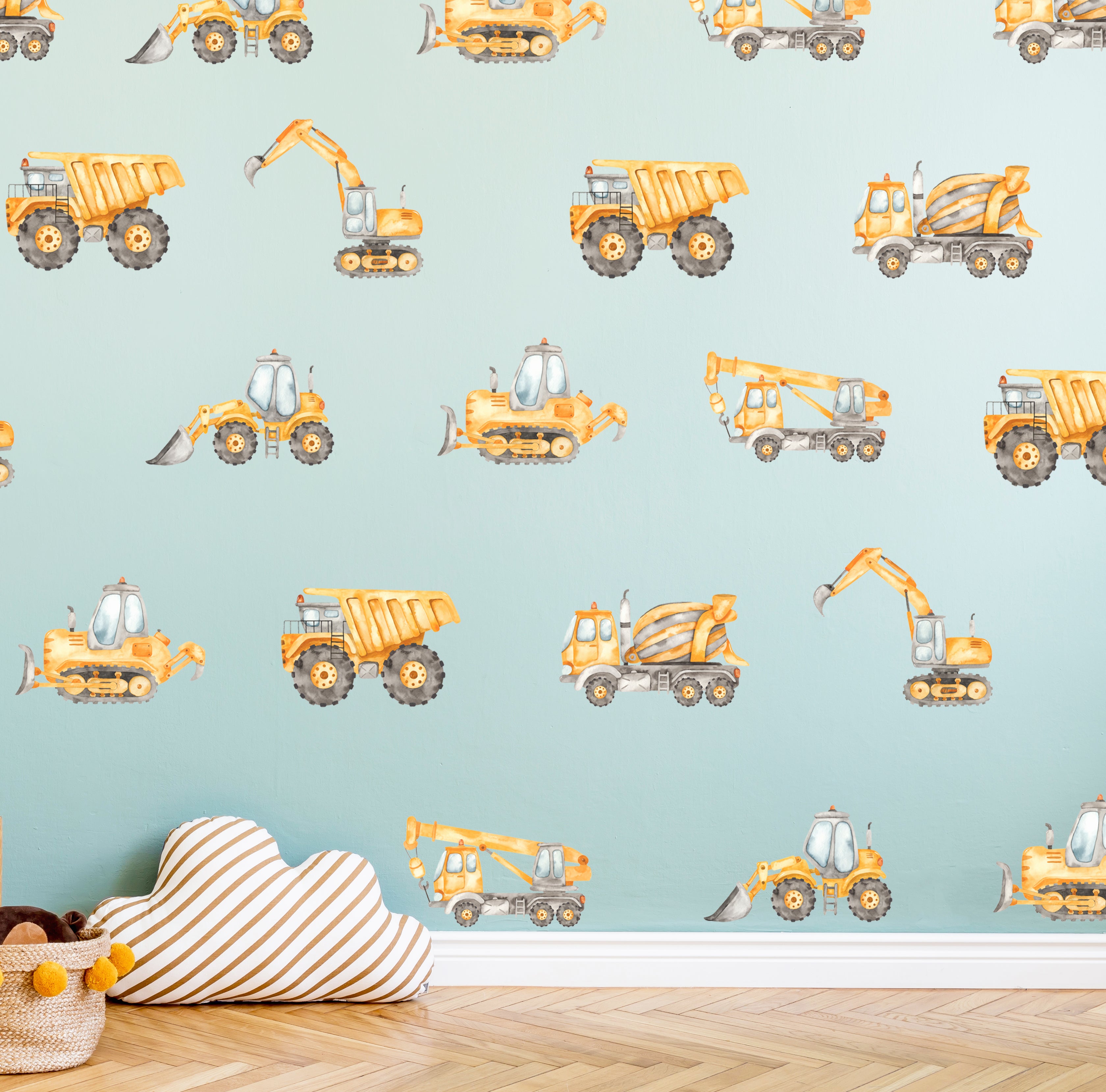 Construction Vehicles Wall Decal