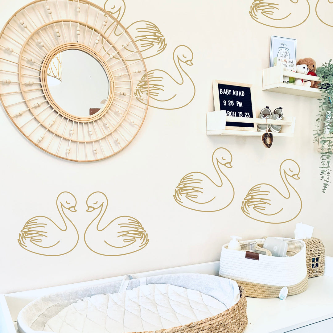 Swan Wall Decal | Boho Nursery Wall Decal Stickers | REMOVEABLE Wall Decal Sticker | Boho Nursery Decor | Nursery Decals Neutral-girls decal