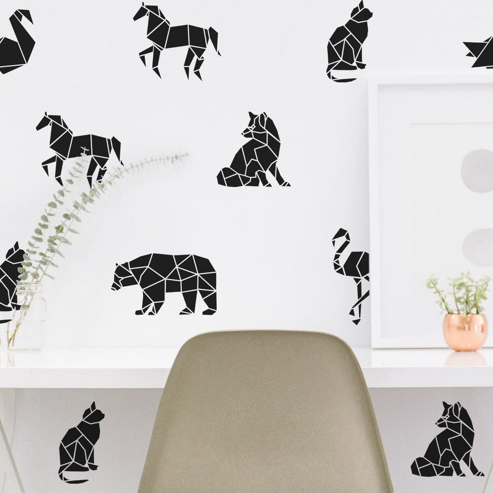 Geometry Safari Animals | Boho Nursery Wall Decal Stickers | REMOVEABLE Wall Decal Sticker | Boho Nursery Decor | Nursery Decals Neutral