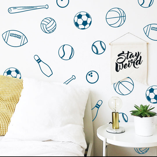 Sports Balls Wall Decal | Boho Nursery Wall Decal Stickers | REMOVEABLE Wall Decal Sticker | Boho Nursery Decor | Nursery Decals Neutral