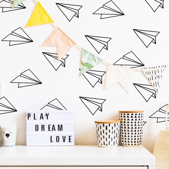 Paper Airplane Kite Decal | Boho Nursery Wall Decal Stickers | REMOVEABLE Wall Decal Sticker | Boho Nursery Decor | Nursery Decals Neutral