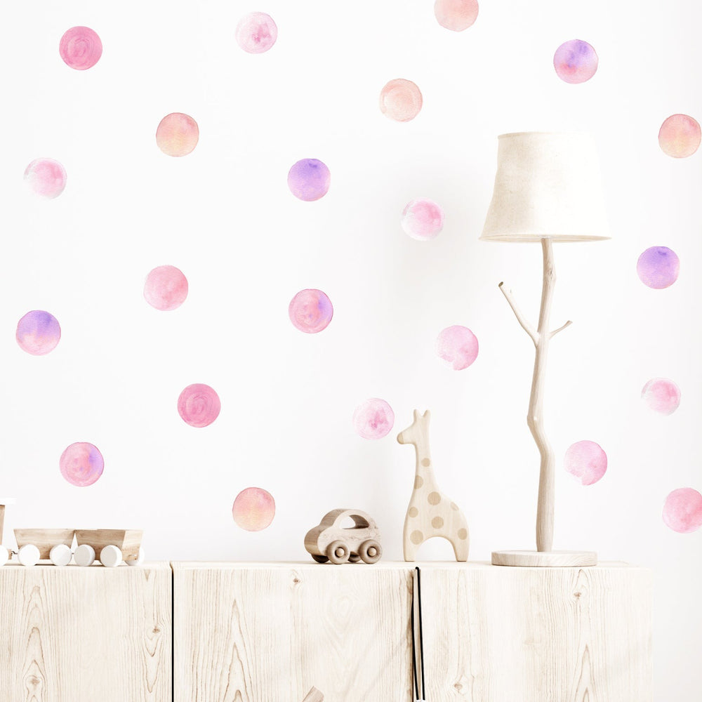 Pink Watercolor Spots | Boho Nursery Wall Decal Stickers | REMOVEABLE Wall Decal Sticker | Boho Nursery Decor | Nursery Decals Neutral