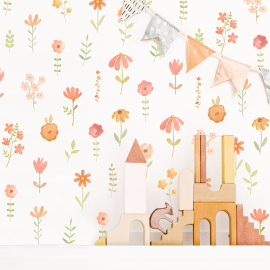 Flower Wall Decal Boho Nursery Wall Decal Sticker Girls Room Wall Decor Nursery Decor Kids Room Decal Neutral Girl Decal Gift For Her Floral