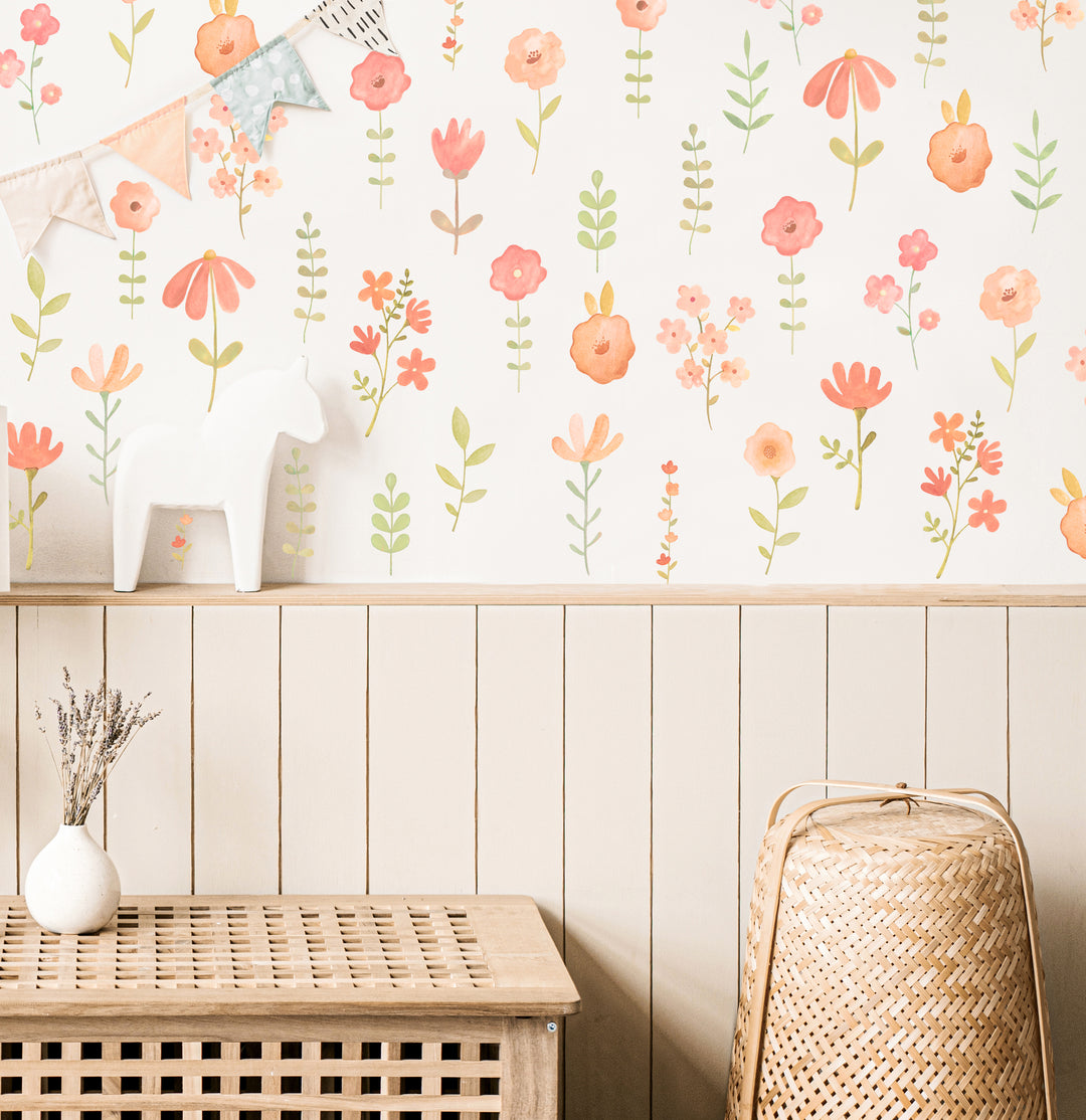 Flower Wall Decal Boho Nursery Wall Decal Sticker Girls Room Wall Decor Nursery Decor Kids Room Decal Neutral Girl Decal Gift For Her Floral