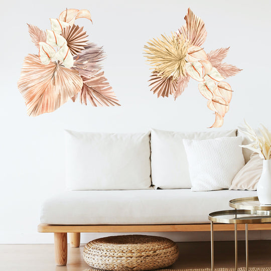 Summer Leaves Wall Decals | Boho Nursery Wall Decal Stickers | REMOVEABLE Wall Decal Sticker | Boho Nursery Decor | Nursery Decals Neutral