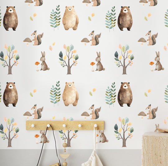 Kids Jungle Safari Animals Wall Decal Boho Nursery Wall Decal Sticker REMOVEABLE Wall Decal Girls Room Decal Kids Room Decor Boys Room Decal