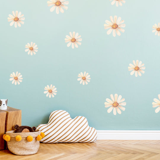 Large Daisy Fabric Wall Decal Boho Nursery Wall Decal Sticker Nursery Wall Decor Flower Wall Decal GirlsRoom Decor Floral Decal Gift For Her