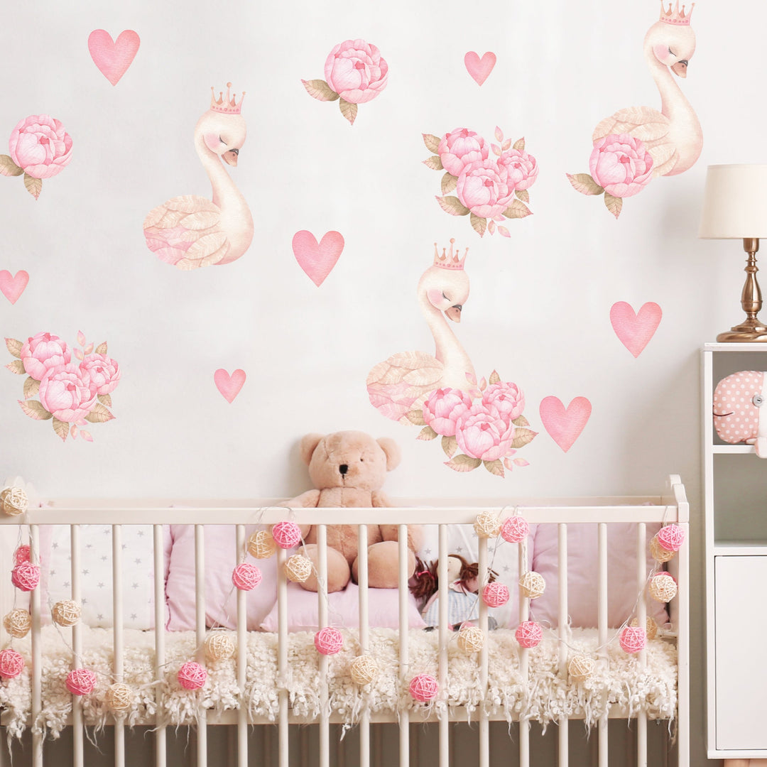 Wall Stickers Baby Nursery Artwork Large Swan Wall Decal Boho