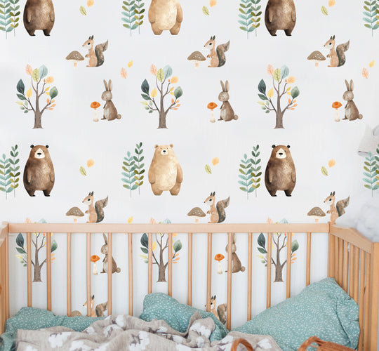 Kids Jungle Safari Animals Wall Decal Boho Nursery Wall Decal Sticker REMOVEABLE Wall Decal Girls Room Decal Kids Room Decor Boys Room Decal