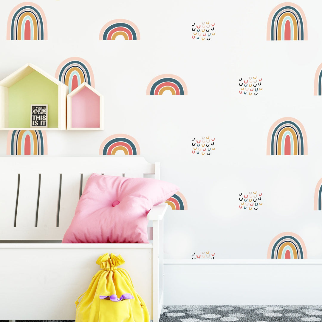 Boho Rainbow | Boho Nursery Wall Decal Stickers | REMOVEABLE Wall Decal Sticker | Boho Nursery Decor | Nursery Decals Neutral