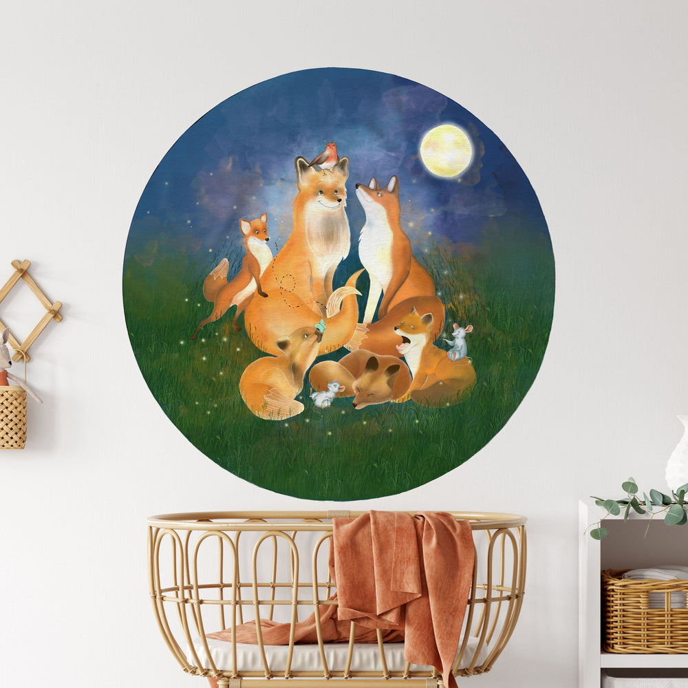 Stunning Fox Family And Friends Round Wallpaper - Life Is Simply Wonderful!